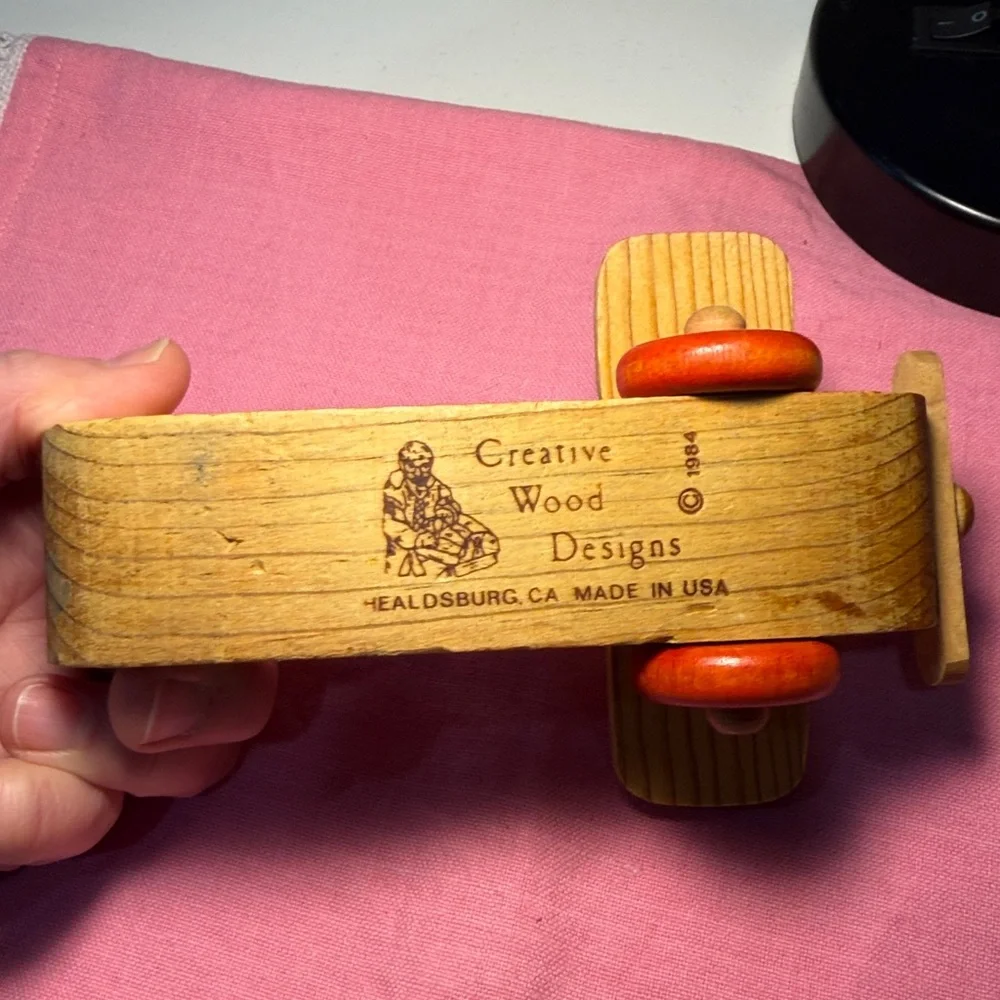 Vintage 1984 Creative Wood Design Airplane Toy Plane